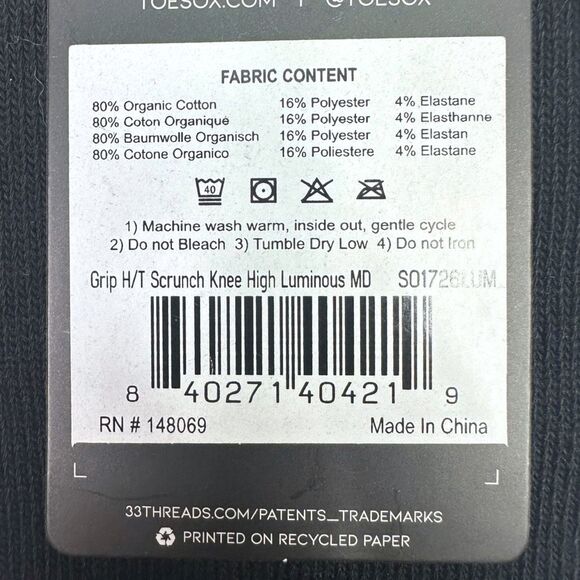 ToeSox Scrunch Knee High Half Toe Grip Socks - Size Medium - Luminous - Picture 5 of 5